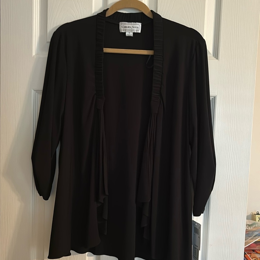 Black lightweight open front jacket. NWT